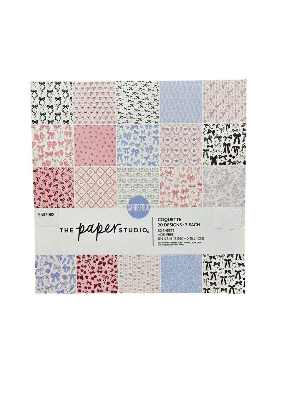 Coquette Cardstock Pack 60 Sheets 6x6 20 Designs Crafting Gift Pink Scrapbooking